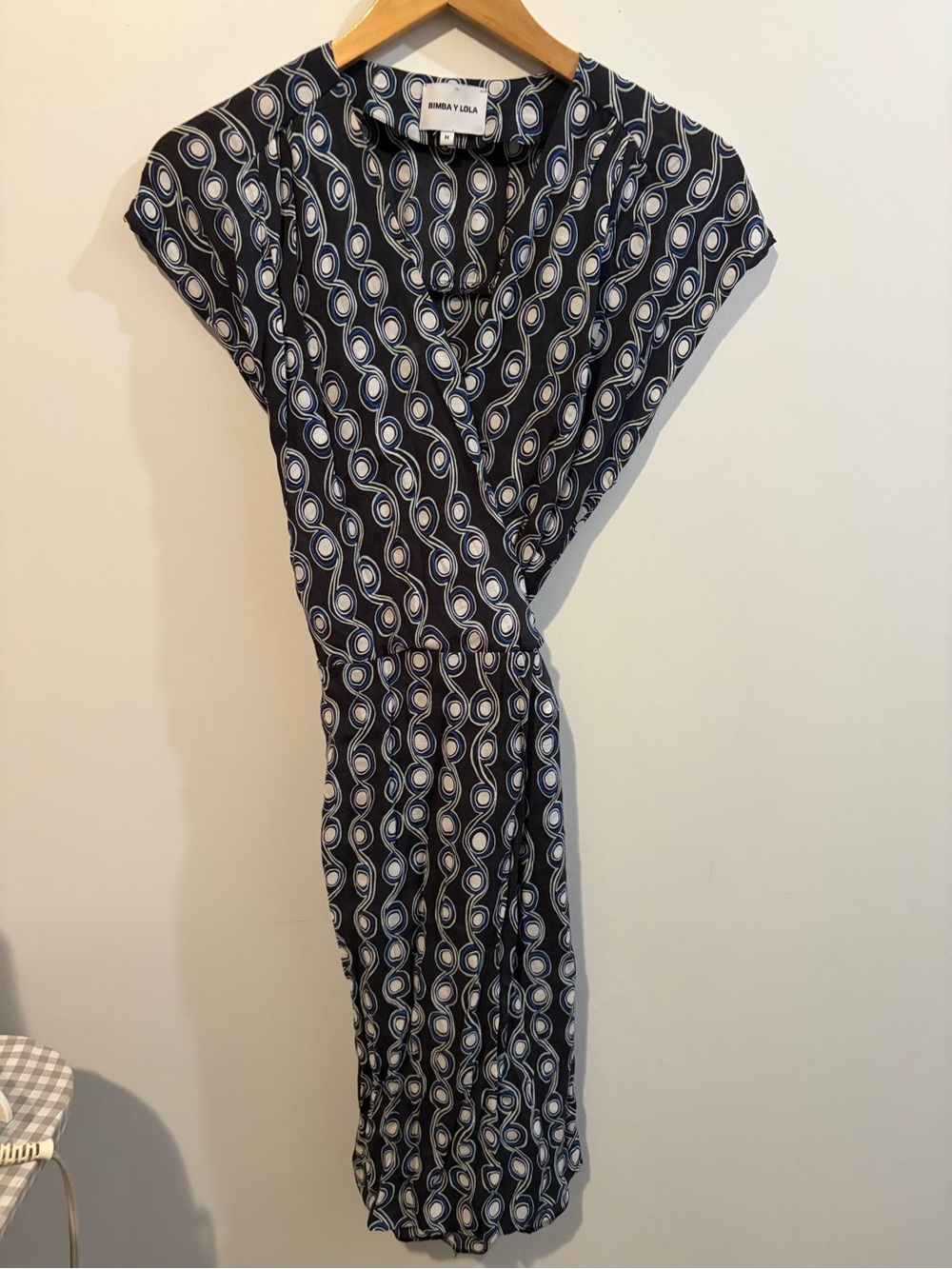 BIMBA Y LOLA Geometric Print Wrap Belted Dress - M
